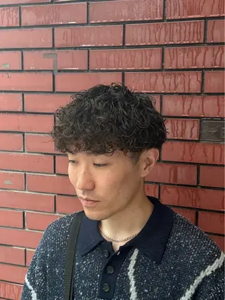 ショート パーマ メンズ 柏メンズカットパーマ NO.1タイチのヘアスタイル