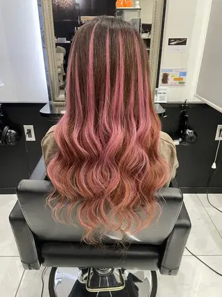 ロング ヘアアレンジ ハイトーンカラーエク ステ🌺RENA🌺のヘアスタイル