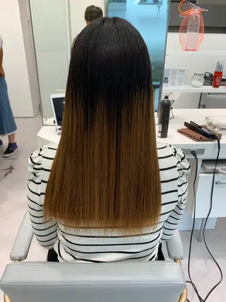 ロング パーマ キッズ ブリーチでもできる 縮毛矯正相原慎🌈のヘアスタイル