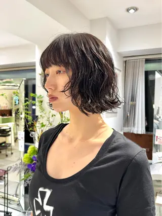 ショート パーマ デジタルパーマ 🌀ボブ　萩原　龍のヘアスタイル