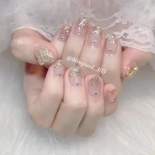 ネイル 23時まで❤︎韓国、 ワンホンネイルのネイルデザイン