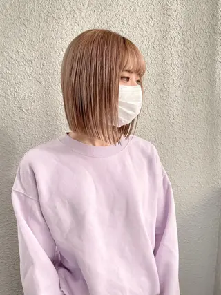 セミロング カラー ボブ/縮毛矯正 🌟梅田盛一🌟のヘアスタイル