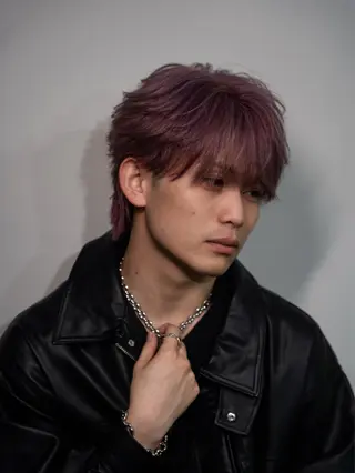 ミディアム カラー メンズカットモデル/ ブリーチ/いぶきのヘアスタイル