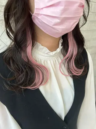 セミロング エクステ＆艶カラー 🎀YURINA🎀のヘアスタイル