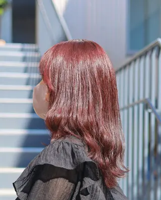ミディアム カラー ヘアアレンジ ヒナ/酸性ストレート ・艶カラー🌿のヘアスタイル