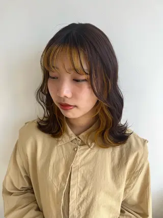 ミディアム カラー 🌝ぷる艶ハイトーン 柔らかヘア🍅まあやのヘアスタイル