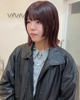 ミディアム カラー ウルフ/ボブ/レイヤ ーカット◎ricoのヘアスタイル