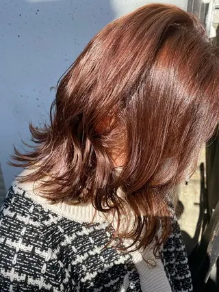 セミロング カラー お任せヘア☘️☘️ 及川渚のヘアスタイル