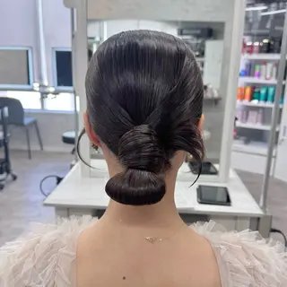 セミロング ヘアアレンジ JUNSHIN🦋 ヘアセット／カラーのヘアスタイル