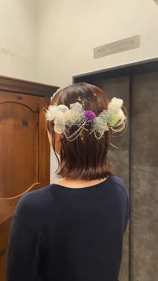 ショート ヘアアレンジ 透明感カラー 🦙なりたりみのヘアスタイル