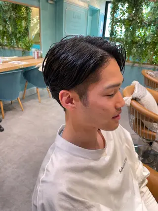 メンズ 縮毛矯正 髪質改善 韓国風レイヤー 吉田のヘアスタイル