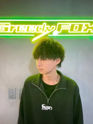 ミディアム パーマ dunhill 斉藤 大樹/メンズカットのヘアスタイル