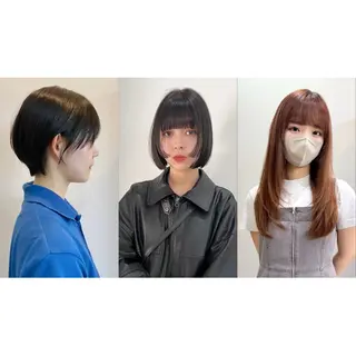 ミディアム 切りっぱなしボブ/ ブリーチカラー/大塚のヘアスタイル