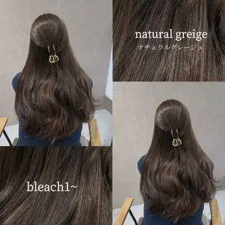 ミディアム 透明感カラー NAN AMI グレージュのヘアスタイル