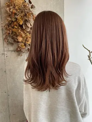 ミディアム カラー 耳つぼ/クロスパーマ /イシグロのヘアスタイル