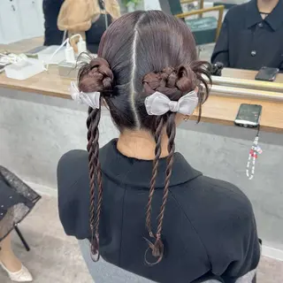 ロング ヘアアレンジ JUNSHIN🦋 ヘアセット／カラーのヘアスタイル