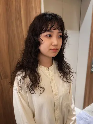 ロング パーマ カット無料🎶 たるみことりのヘアスタイル