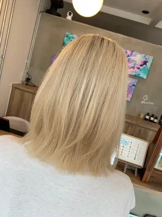 カラー ブリーチ/ストレート ダブルカラーtetoのヘアスタイル