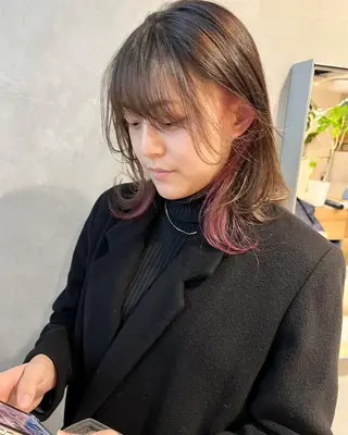 ミディアム カラー レイヤー/ボブ/ ヘッドスパ/ゆうきのヘアスタイル