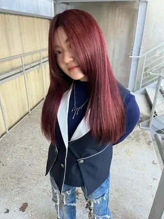 ロング カラー ﾊｲﾄｰﾝ/ｼｮｰﾄ 村上淳乃🐥のヘアスタイル