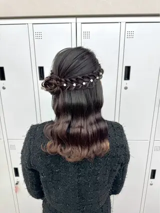 セミロング ヘアアレンジ エクステ|アレンジ Futaba🎀♡のヘアスタイル