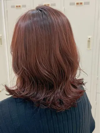セミロング カラー 髪質改善縮毛矯正 💎TOMOのヘアスタイル