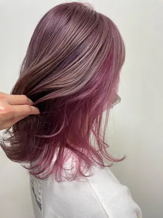 セミロング カラー コレットヘアー 田中アヤノのヘアスタイル