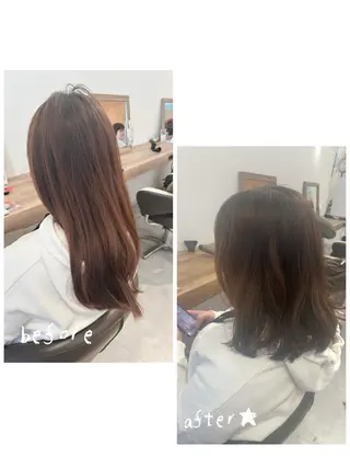 ミディアム カラー no4ナチュラル戸祭所属・山越 美裕樹のヘアスタイル