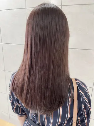 カラー ブリーチなし 透明感カラー/艶髪のヘアスタイル