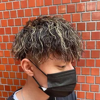 パーマ メンズ 三ノ宮フェザーパーマ 10月再開予定のヘアスタイル