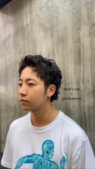 ショート パーマ メンズ ニュアンスパーマ/ メンズカット田島勇樹のヘアスタイル