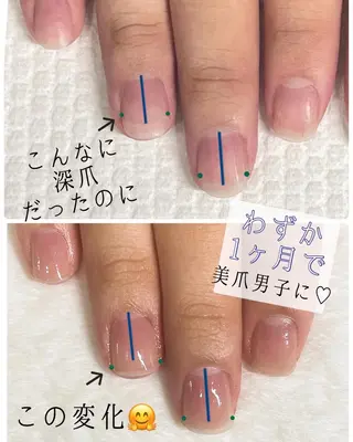 カラー メンズ ネイル Chérinail 爪のお手入れのネイルデザイン