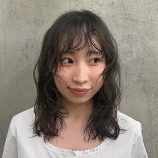 ミディアム 艶髪/透明感/ ユリ🥣🎟️のヘアスタイル