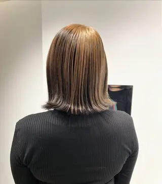 ミディアム カラー スキバサミを使わない カット🌼唯🌼のヘアスタイル