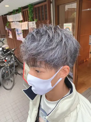 カラー ヘアアレンジ メンズ 韓国風🇰🇷うる艶 レイヤー/海青🫧のヘアスタイル