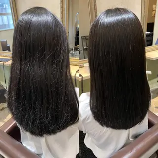 セミロング 髪質改善🩵縮毛矯正 代々木/木下のヘアスタイル