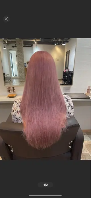 ロング カラー ヘアカラー&縮毛矯正 STAR☆RIVERのヘアスタイル