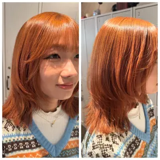 セミロング カラー ハイライト/インナー /ブリーチ/レイヤーのヘアスタイル