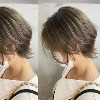 ミディアム カラー ツキノキ ミナのヘアスタイル