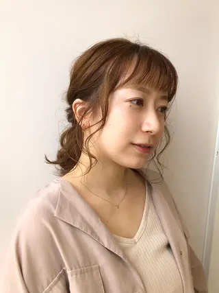 セミロング カラー パーマ ヘアアレンジ izumi 【カラー/髪質改善】のヘアスタイル