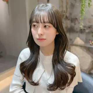 ロング りな💗垢抜け前髪/ レイヤー💗縮毛矯正のヘアスタイル