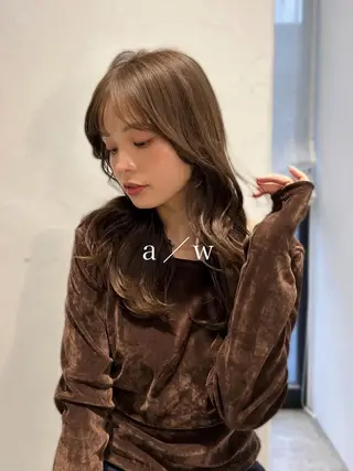 セミロング カラー hair shioのヘアスタイル