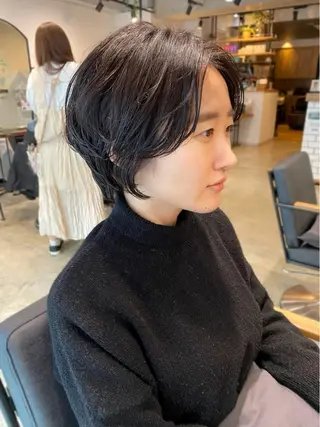 ショート パーマ レイヤー/大人ボブ 渡邉【日吉美容室】のヘアスタイル