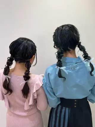 ヘアアレンジ エクステ🎀 暖色カラー🎀amiのヘアスタイル