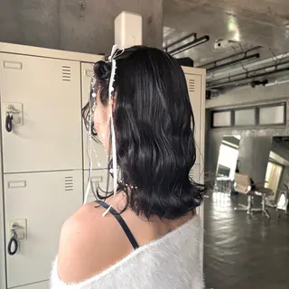 ミディアム ヘアアレンジ 透明感カラー/赤み消 しカラー/もものヘアスタイル