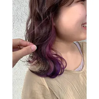 ミディアム カラー 艶髪・酸性ストレート フリツのヘアスタイル