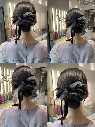 ミディアム ヘアアレンジ PARK by CREAM所属・松井那津子 /ハイライトブリーチのヘアスタイル