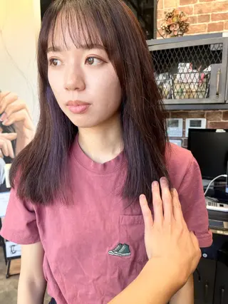 ロング カラー パーマ ヘアアレンジ メンズ キッズ 久木原 ゆりのヘアスタイル