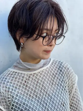 ショート 顔周りデザイン/ ママ美容師/濱ほのかのヘアスタイル