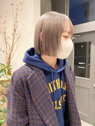 ショート カラー ボブ/ミニボブ 透明感カラーkadoのヘアスタイル
